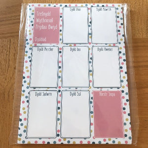 Trefnydd Wythnosol Prydau Bwyd