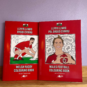 Llyfrau Lliwio Pêl-droed a Rygbi Cymru - Anne Cakebread