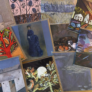 Collage of various paintings and artworks with different styles and subjects.