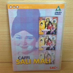 DVD cover for 'Caffi Sali Mali' featuring a colorful design with images of characters from the children's series, along with the DVD rating symbol and a 'S4C' logo.