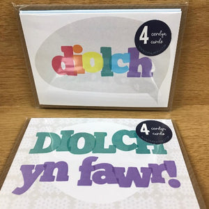 Pecyn Diolch (4 carden)