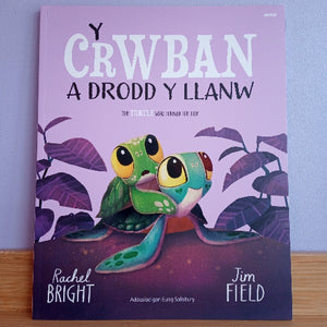 Book cover with a turtle illustration on a purple background