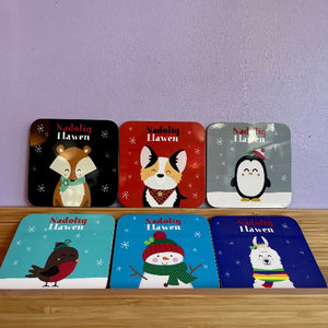 Costeri Nadolig - Christmas coasters