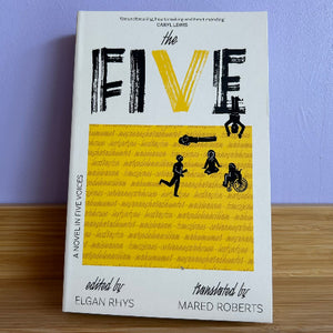 Book cover of 'The Five' with yellow and black text on a white background