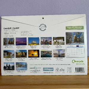 Calendar packaging with images of Cardiff and text 