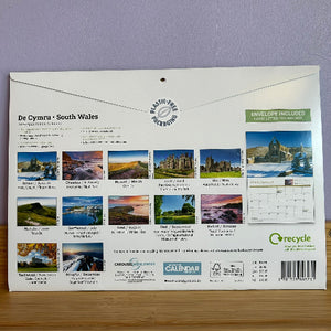 Calendar packaging with images of South Wales landscapes 