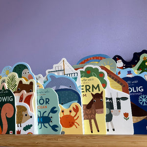 Set of colorful animal-themed books